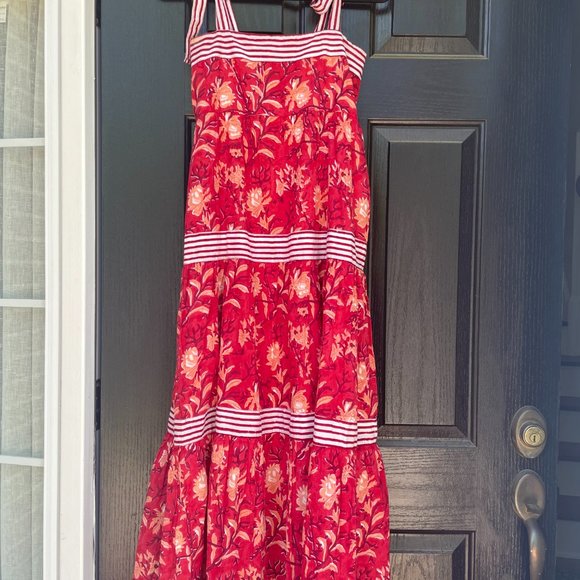 Madison Mathews Dresses & Skirts - Floral Red Maxi Dress